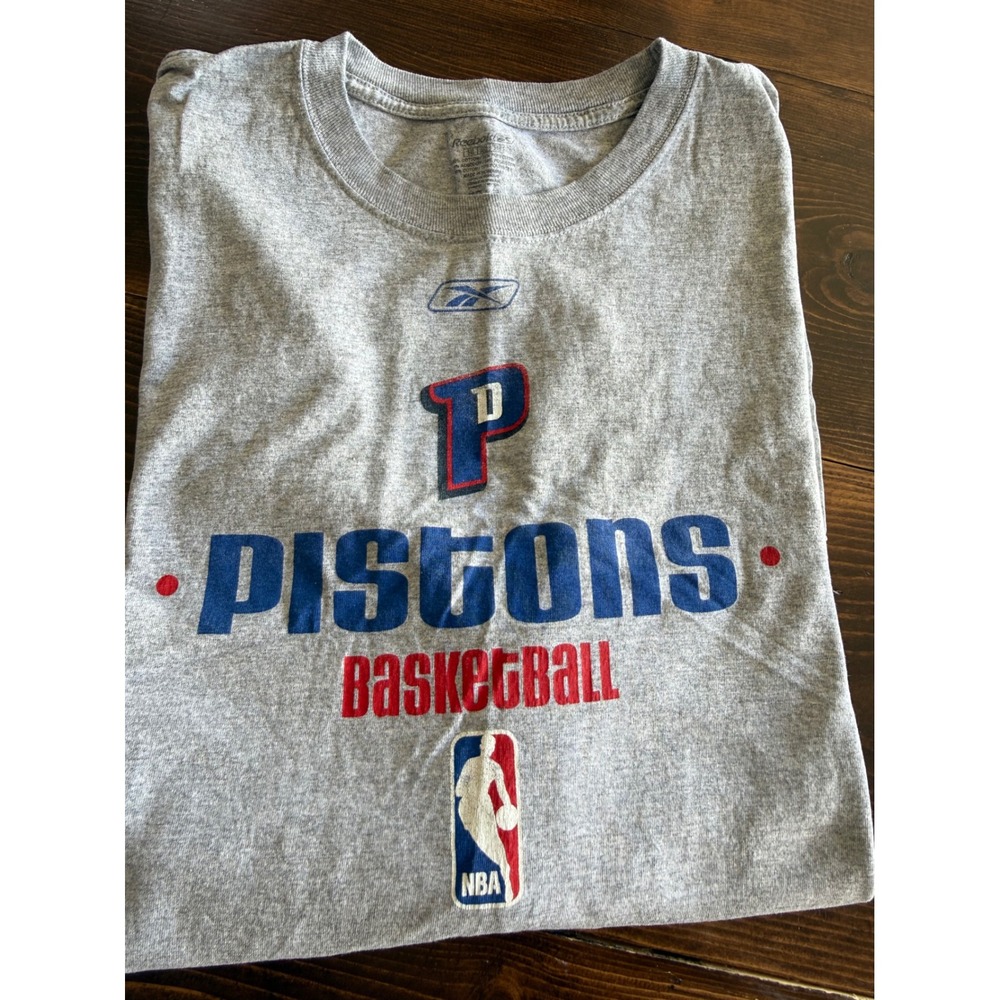 Reebok Detroit Pistons NBA Basketball T-Shirt Mens XXL Gray Short Sleeve Tee